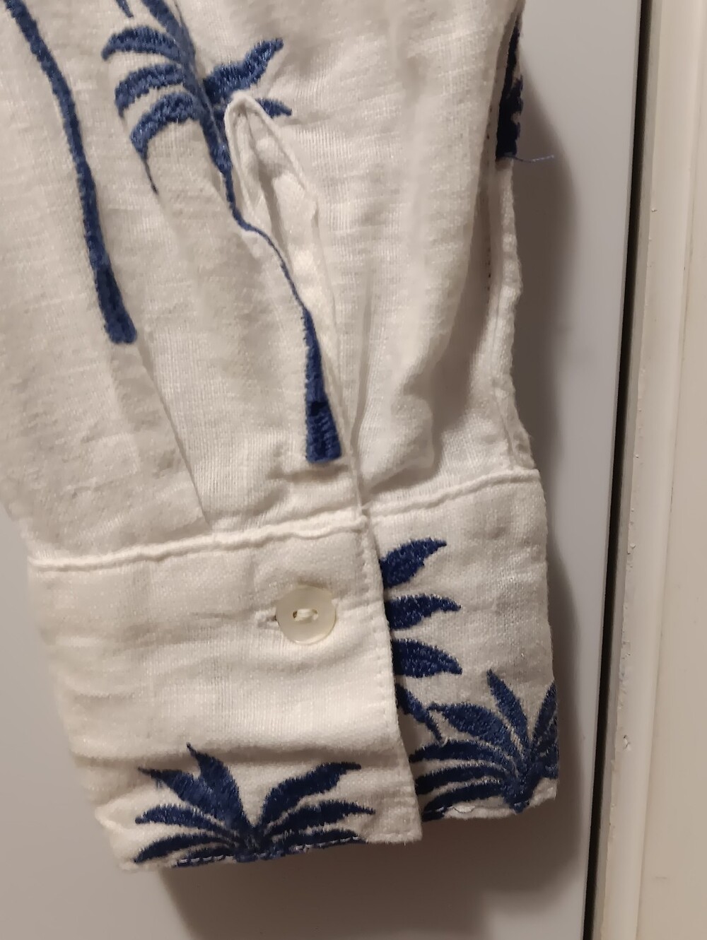 Calypso St. Barthe| Linen Top Palm Trees Coastal Vacation Travel Sz L - Picture 3 of 6